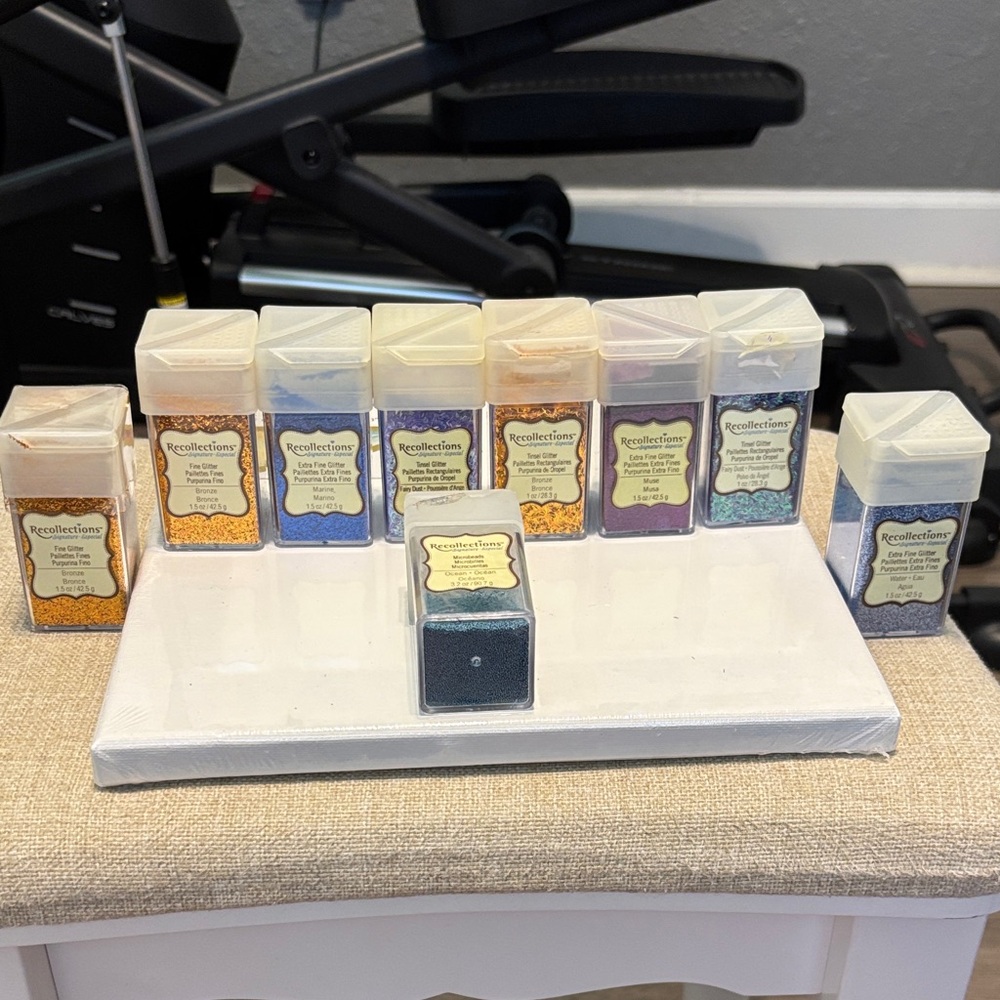 9 bottles of Recollections Glitter and Microbeads